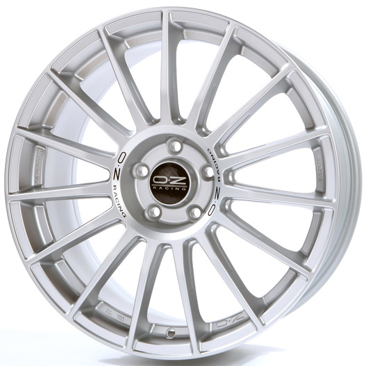 R18 5x112 8J ET48 D75 OZ Superturismo LM Matt Race Silver Black Lettering d-L R18 5x112 8J ET48 D75 OZ Superturismo LM Matt Race Silver Black Lettering d-L